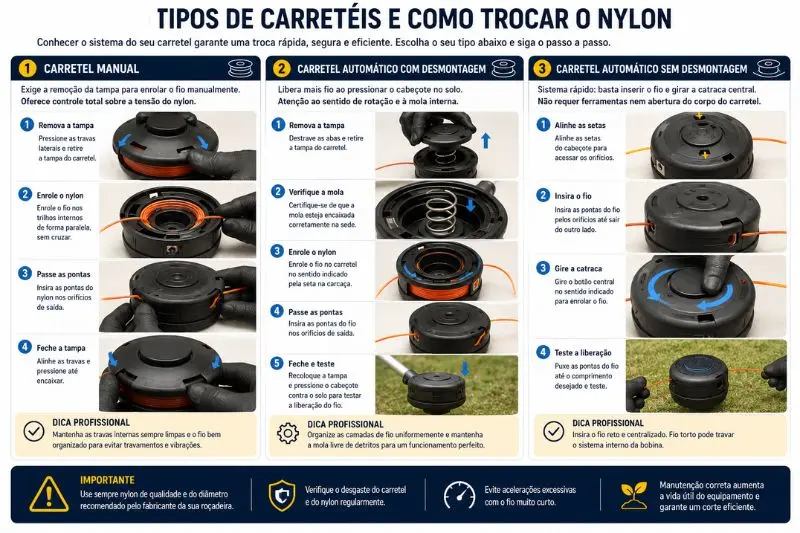 Tipos de Carretéis e Como Trocar o Nylon
